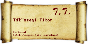Tószegi Tibor névjegykártya